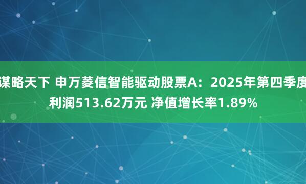 谋略天下 申万菱信智能驱动股票A：2025年第四季度利润513.62万元 净值增长率1.89%